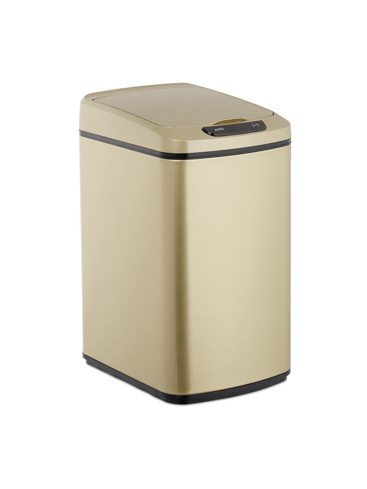 relaxdays Sensor Mülleimer in Gold - 12 l günstig kaufen onesize