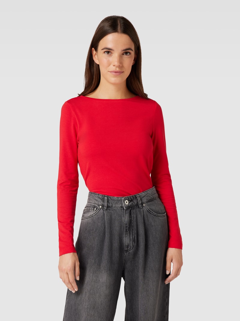 Longsleeve mit U-Boot-Ausschnitt in rot