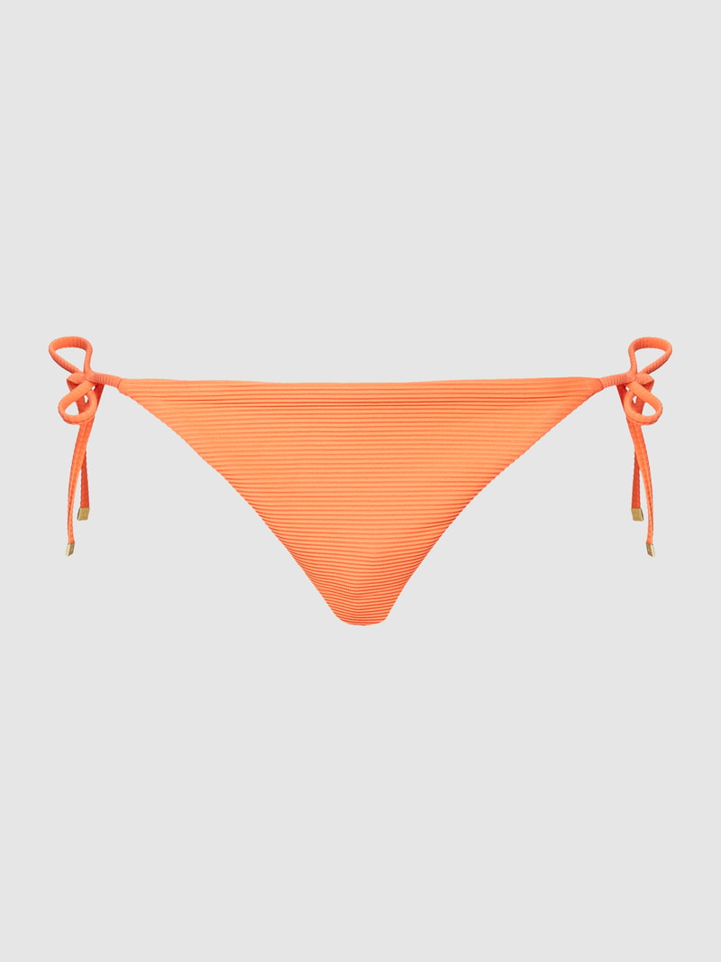 Bikini-Hose mit Logo-Applikation in koralle