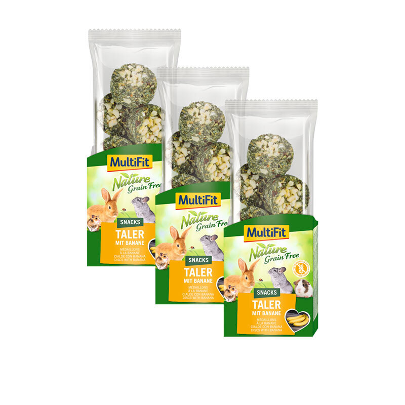 MultiFit Snacks MultiFit Grain Free Snacks 3x100g Taler mit Banane