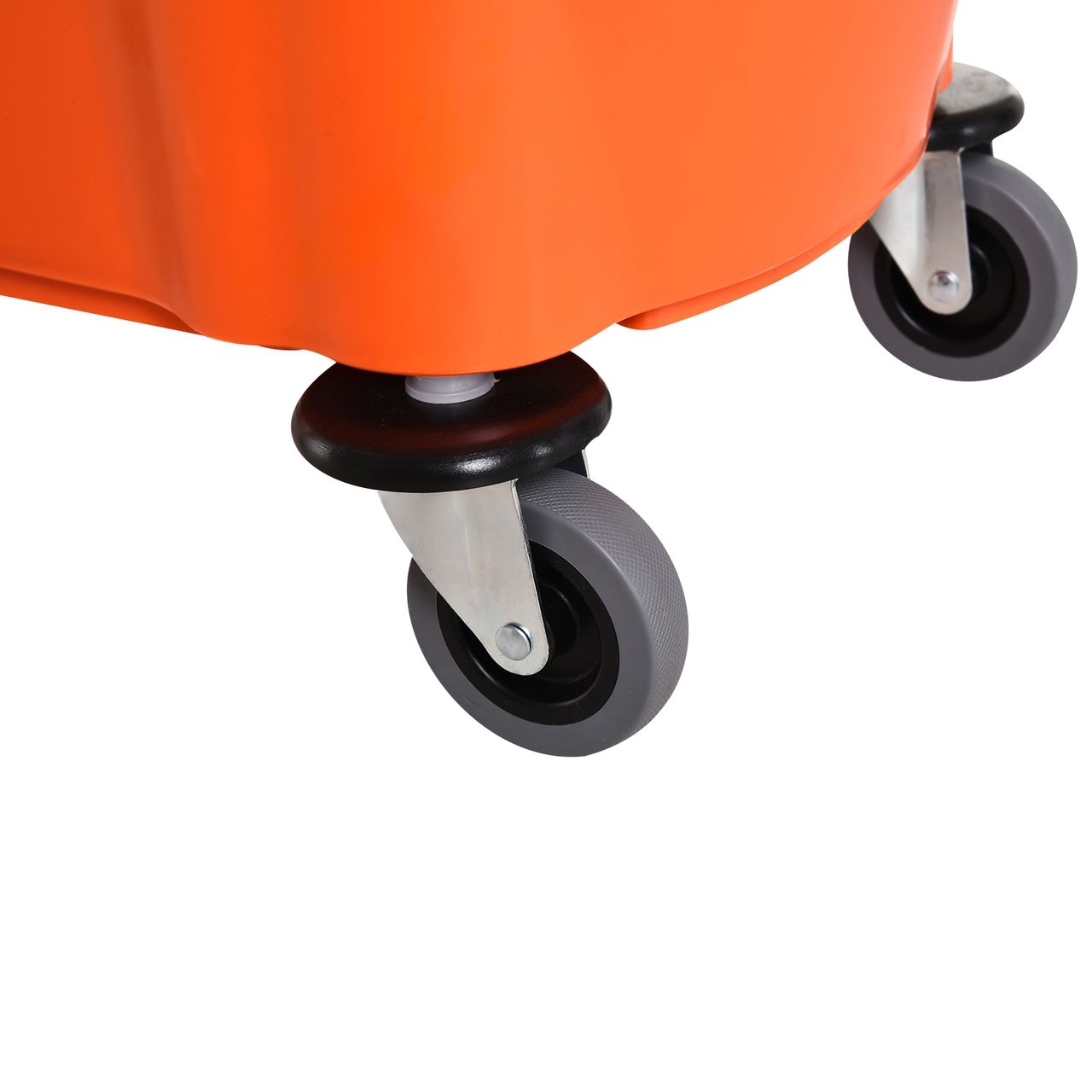 HOMCOM Reinigungswagen Fahreimer Putzeimer Wischwagen mit Auswringvorrichtung 36 Liter, Schwarz Orange, 54 x 41 x 91,5 cm