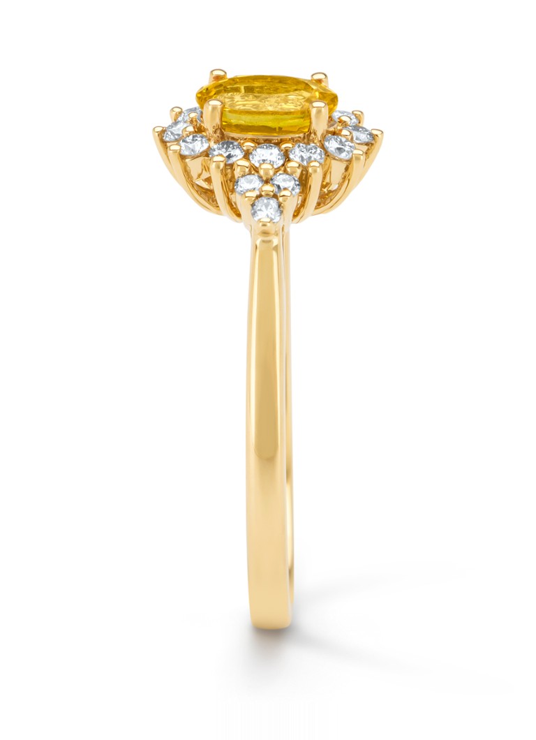 Diamond Point Yellow gold ring, 0.60 ct yellow sapphire, Eden