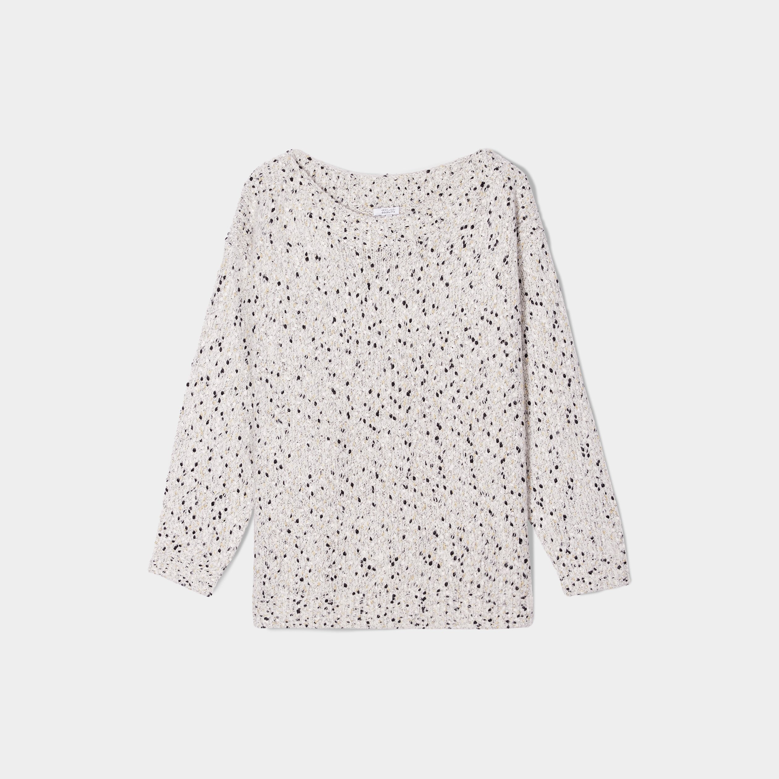 Pull col rond bateau blanc femme grande taille | La Halle