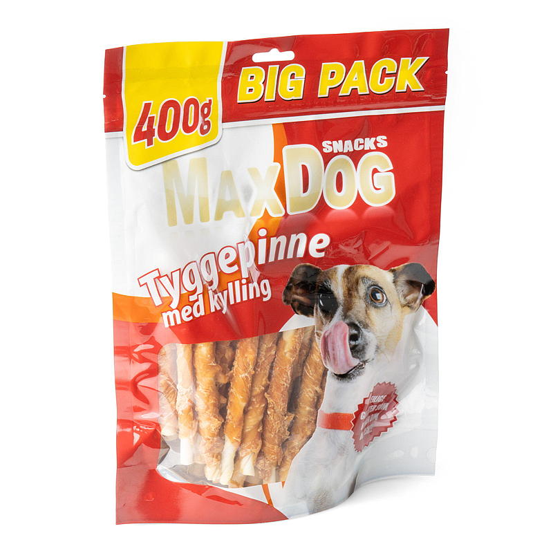 MaxDog Tyggepinner 400 g m/kylling, MaxDog