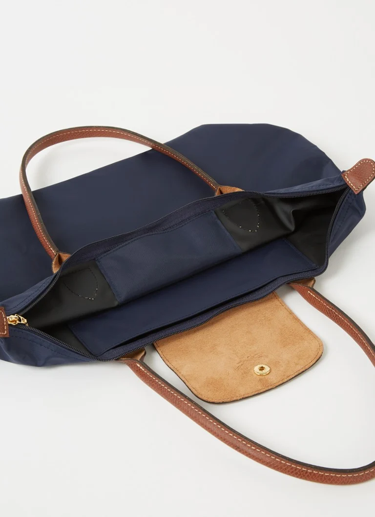 Longchamp Le Pliage Original olkalaukku M nahkayksityiskohdilla