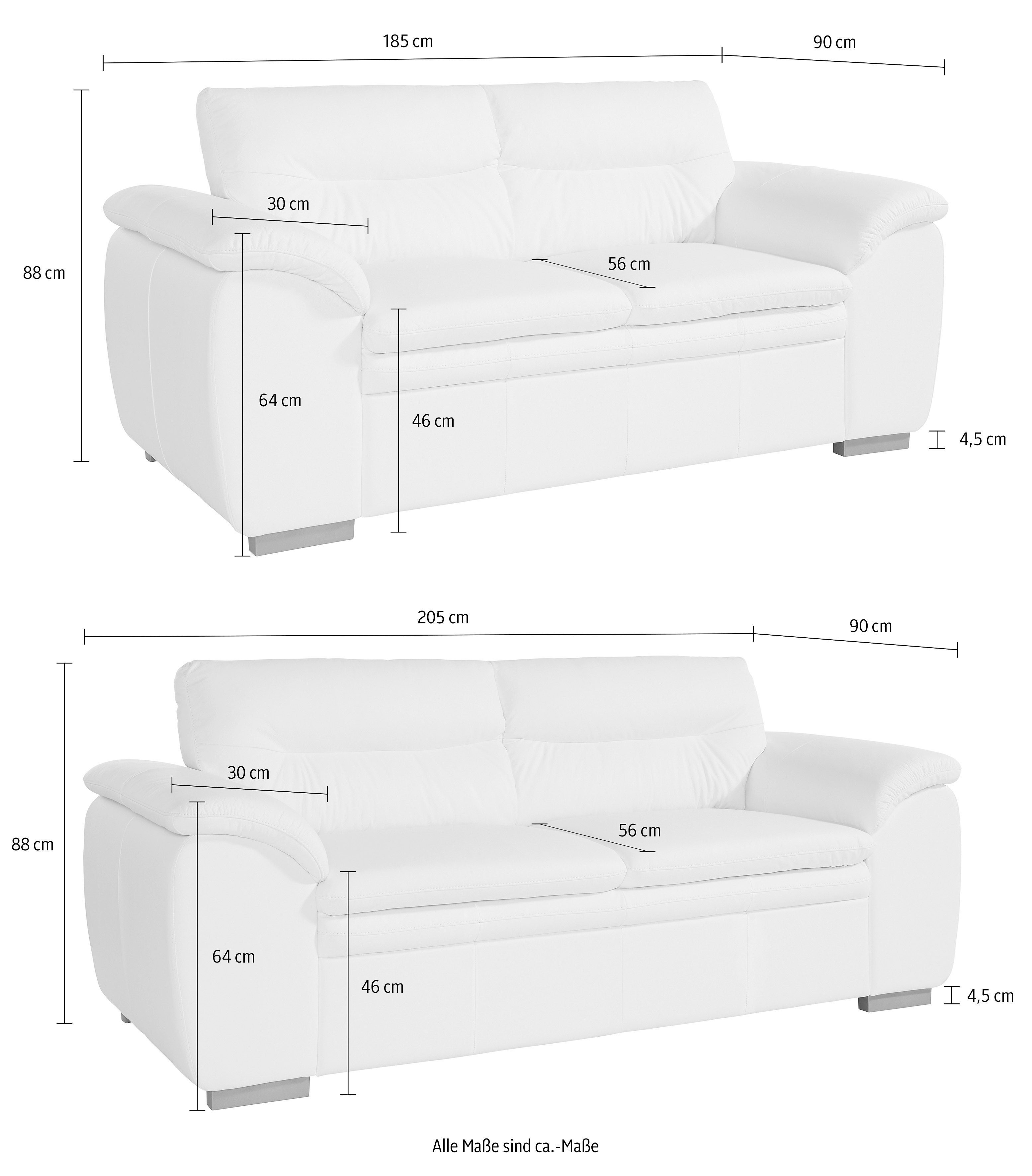 COTTA Polstergarnitur Leandra, Set: bestehend aus 2,5- und 2-Sitzer