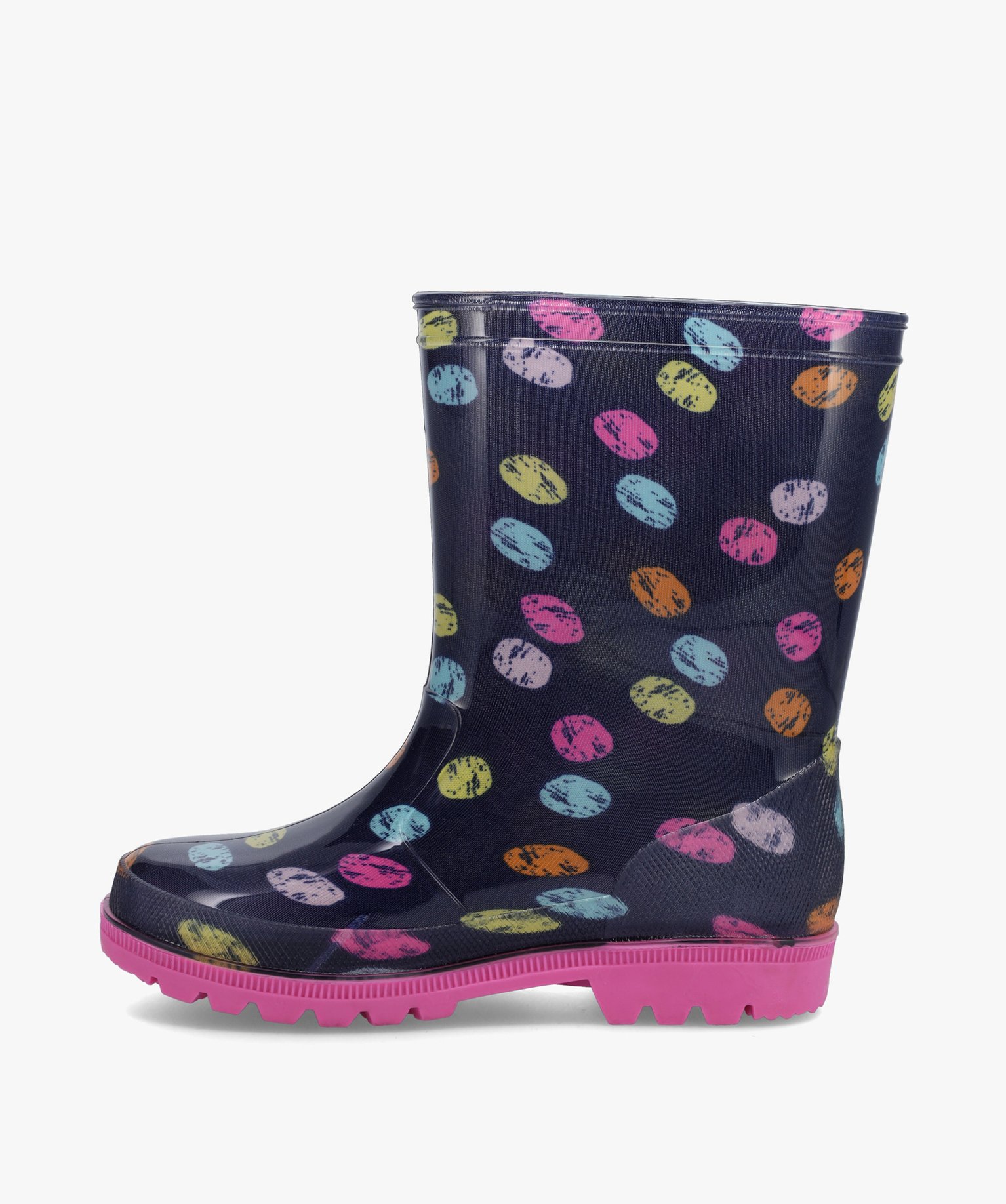 Bottes de pluie fille multicolores à pois marine | GEMO