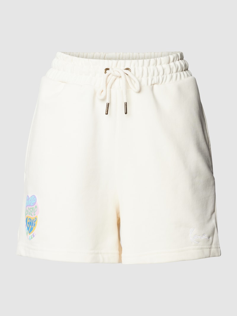 Sweatshorts mit Label-Detail in offwhite