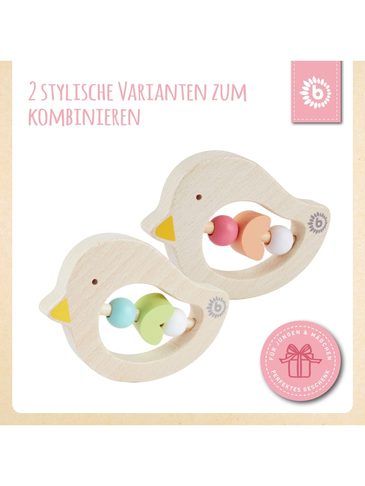 Bieco Spielwaren Beißring Holz Vogel - ab Geburt in Orange günstig kaufen onesize