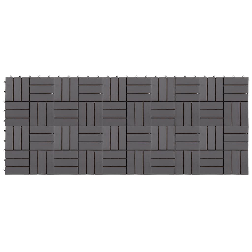 Teppichboden Terrassenfliesen 10 Stk. Grau 30×30 cm Massivholz Akazie, vidaXL, Höhe: 240 mm