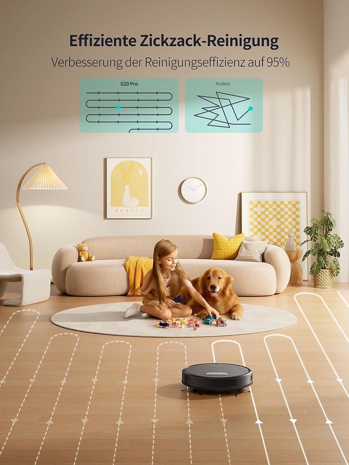Honiture Saugroboter, Saugroboter mit Wischfunktion,G20 Pro Staubsauger Roboter mit 4500Pa Starke Saugkraft,7,6 cm Roboterstaubsauger mit APP Steuerung 180 Min Laufzeit