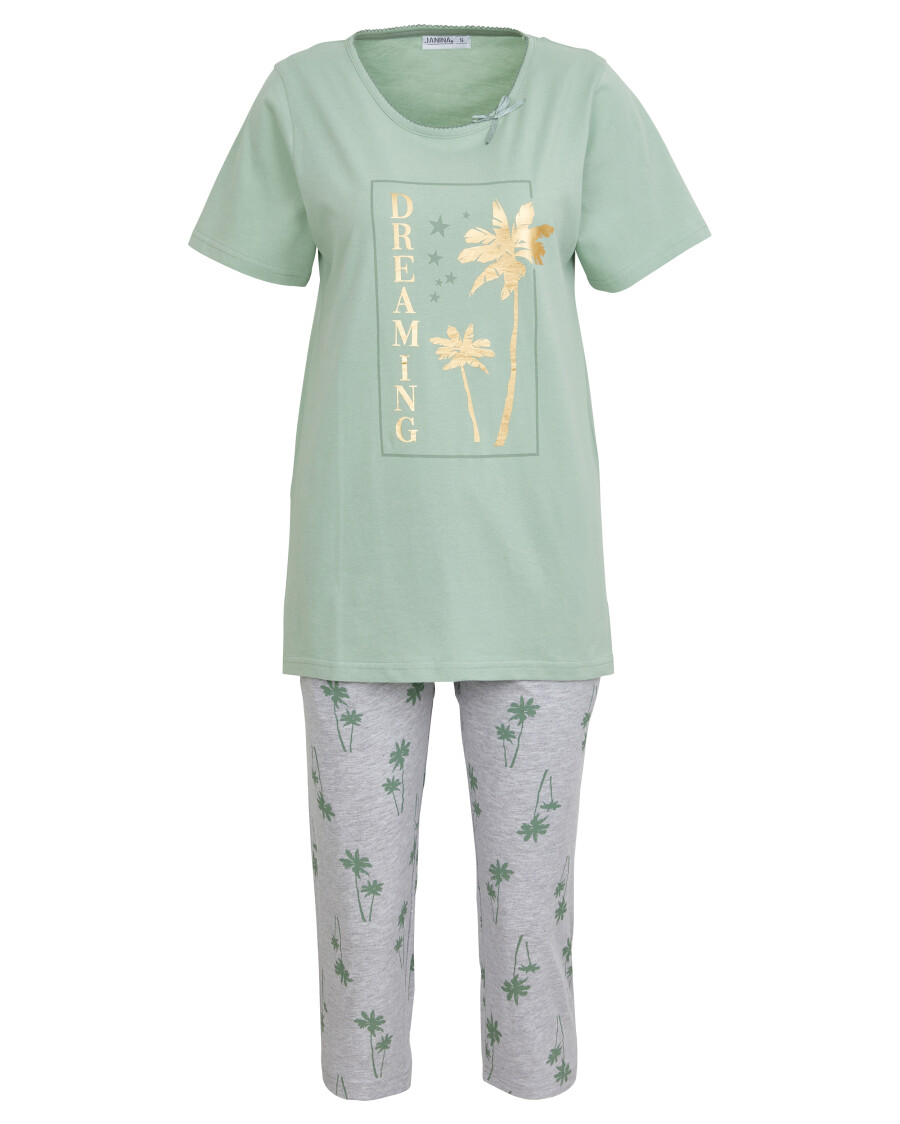 Pyjama mit schimmerndem Print