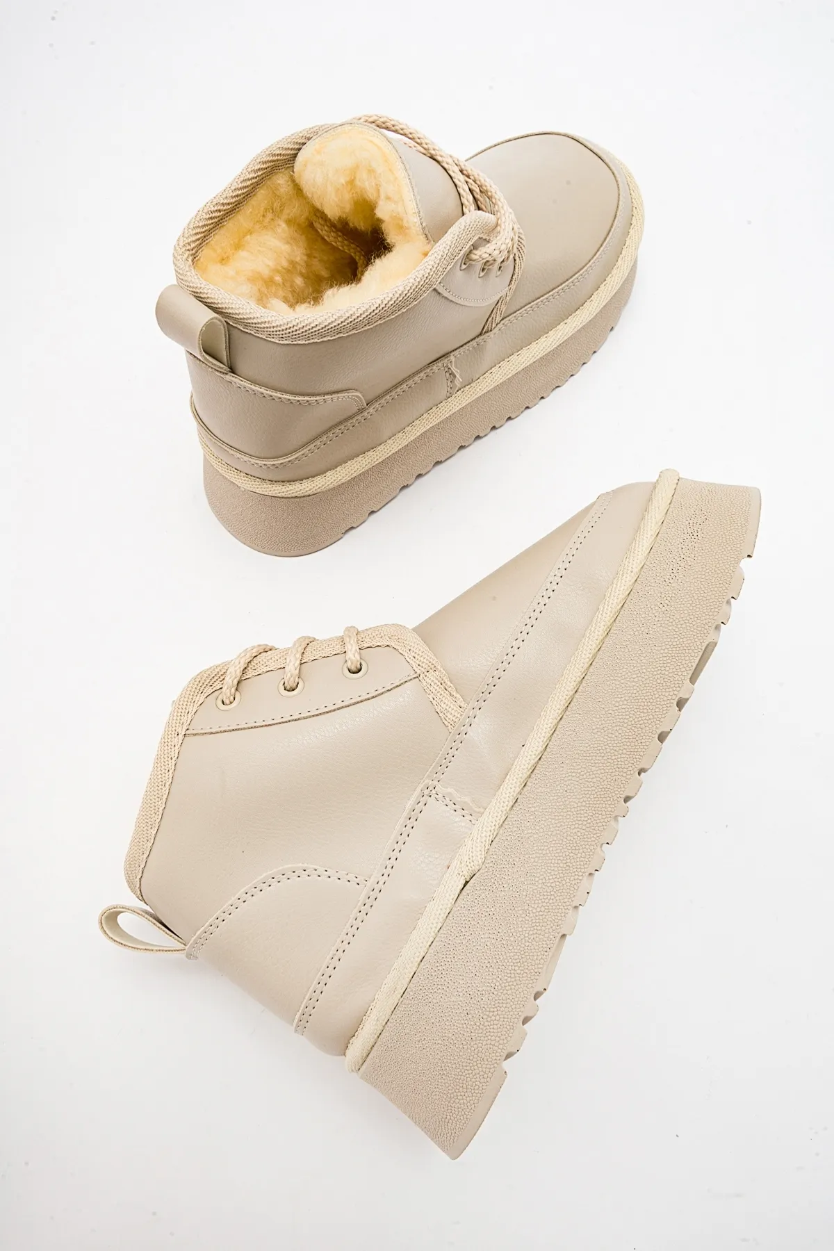 LuviShoes  Stiefelette - Beige - Flacher Absatz