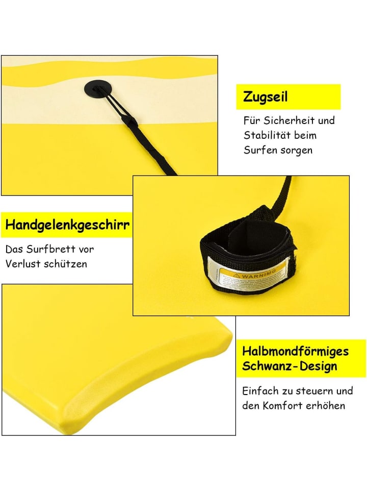 COSTWAY Schwimmbrett 104x52x6cm in Gelb günstig kaufen onesize