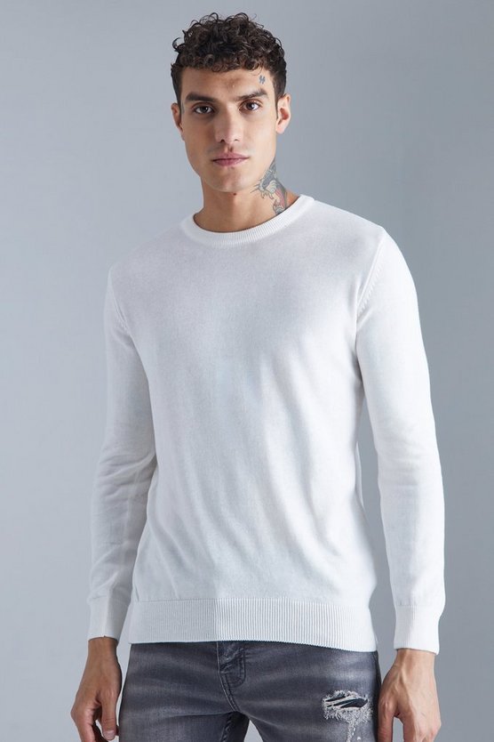 Langärmliger Rundhals-Pullover