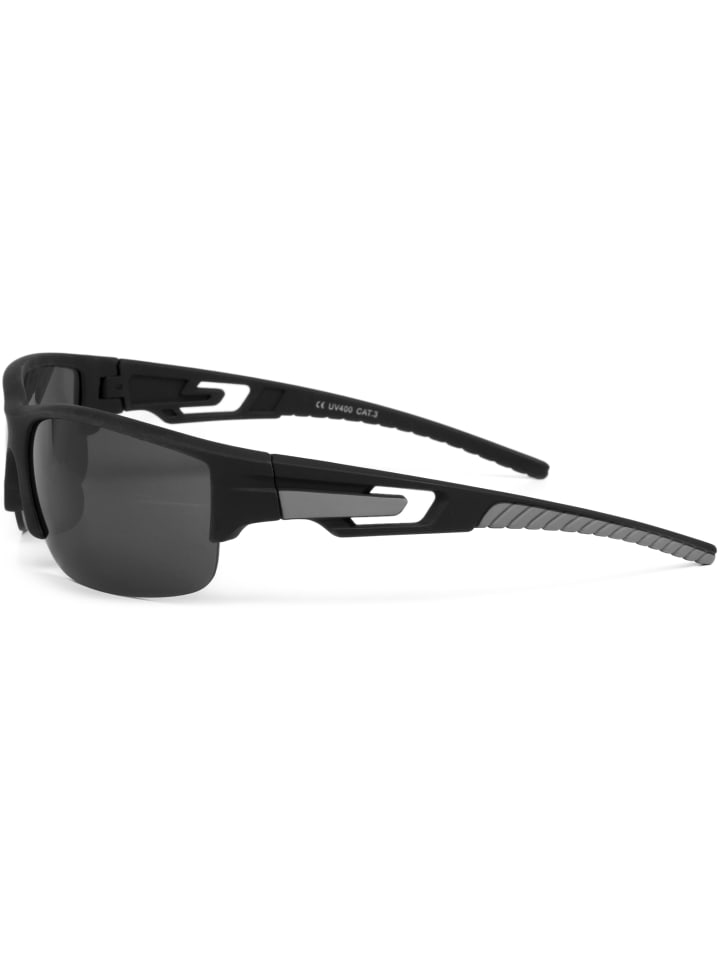 styleBREAKER Sport Sonnenbrille in Schwarz-Grau / Grau getönt günstig kaufen onesize