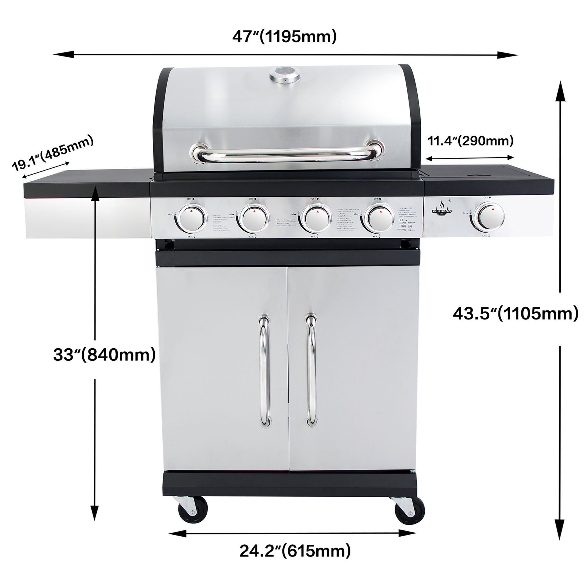 El Fuego Gasgrill AY0585, AY0585 Gasgrill 