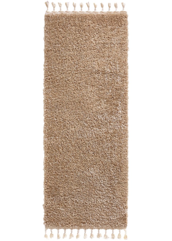 Hochflor Teppich mit Fransen