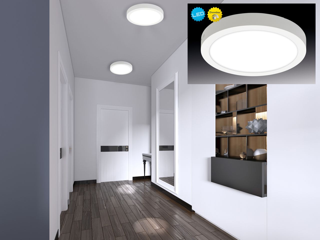Näve Leuchten LED Aufbaupanel dimmbar 