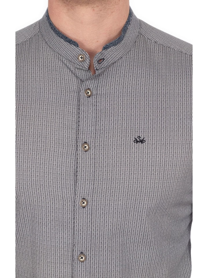Spieth & Wensky Stehkragenhemd DORIAN in grau günstig kaufen 3XL