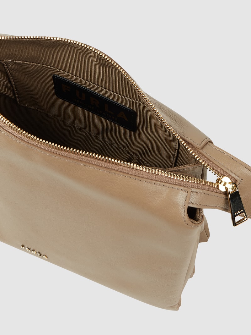 Handtasche aus Leder Modell 'Piuma' in taupe