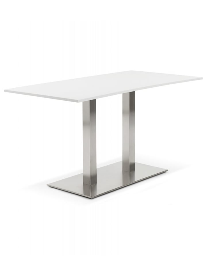 KADIMA DESIGN Esstisch Holz Metall Weiß | Designertisch Spanplatte Stahlgestell in Weiß günstig kaufen onesize