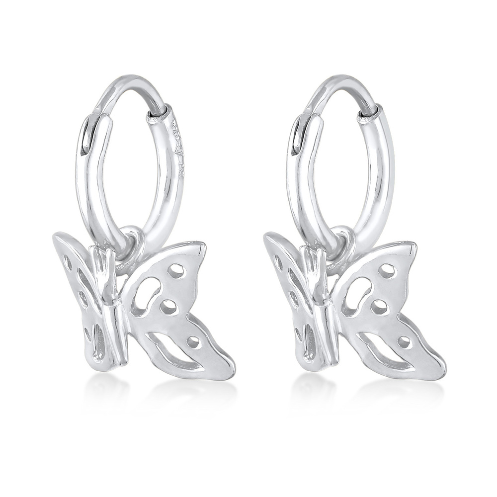 Elli Elli Boucles d'Oreilles Femmes Créoles Papillon Pendentif Filigrane en argent ste Boucles d'oreilles