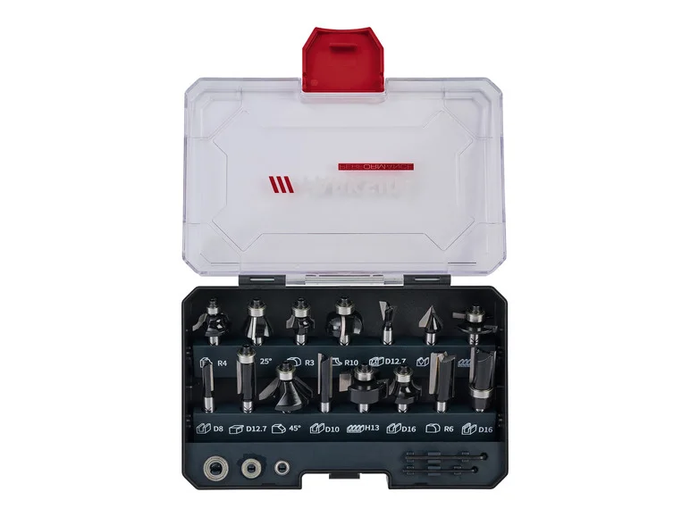 Conjunto de 15 peças PARKSIDE PERFORMANCE® Fraisage PPFB 15 A1