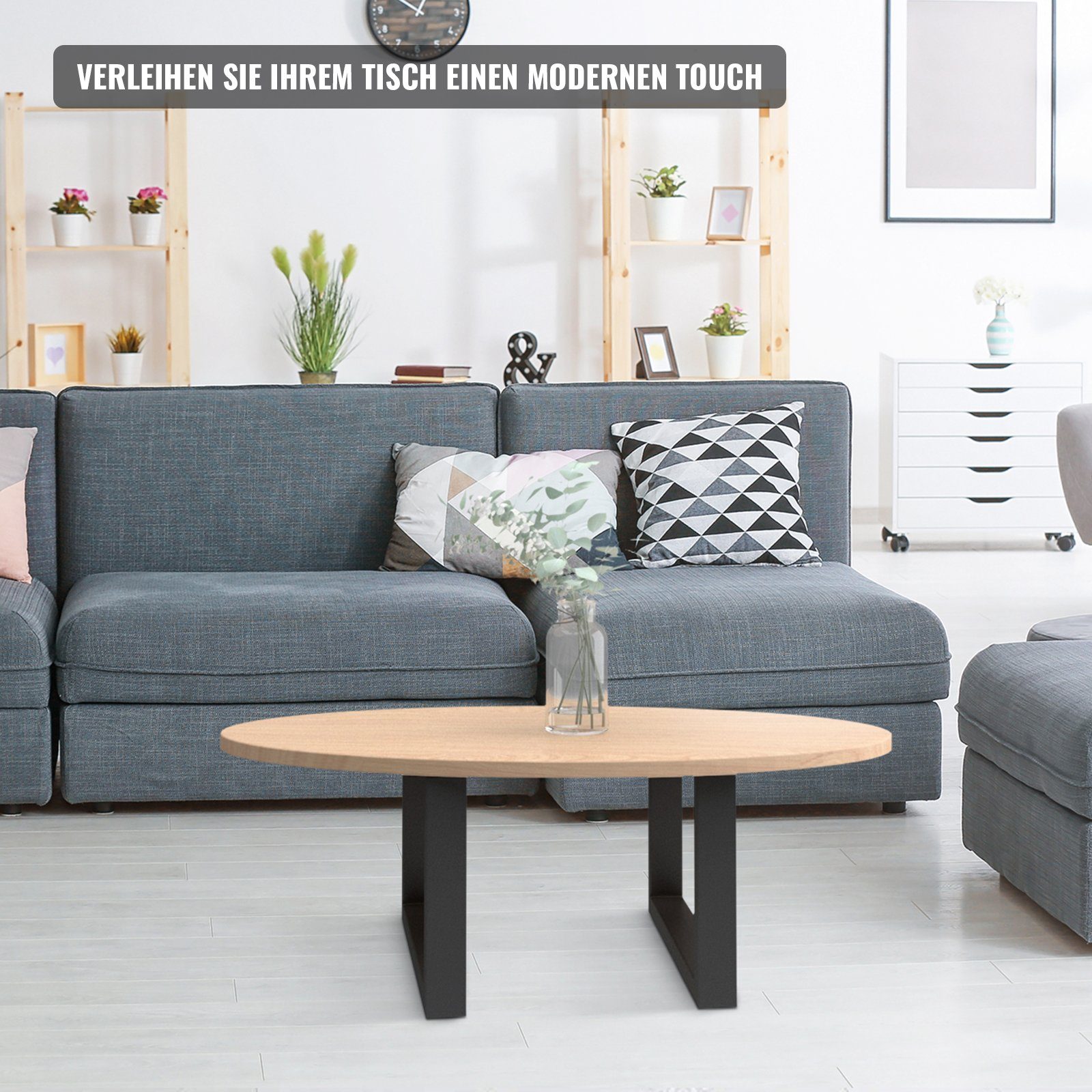 MIADOMODO Tischgestell Tischbeine Tischkufen Tischfuß Tischuntergestell Set