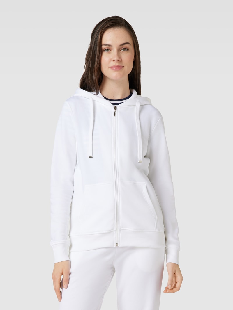 Sweatjacke mit gerippten Abschlüssen in weiss