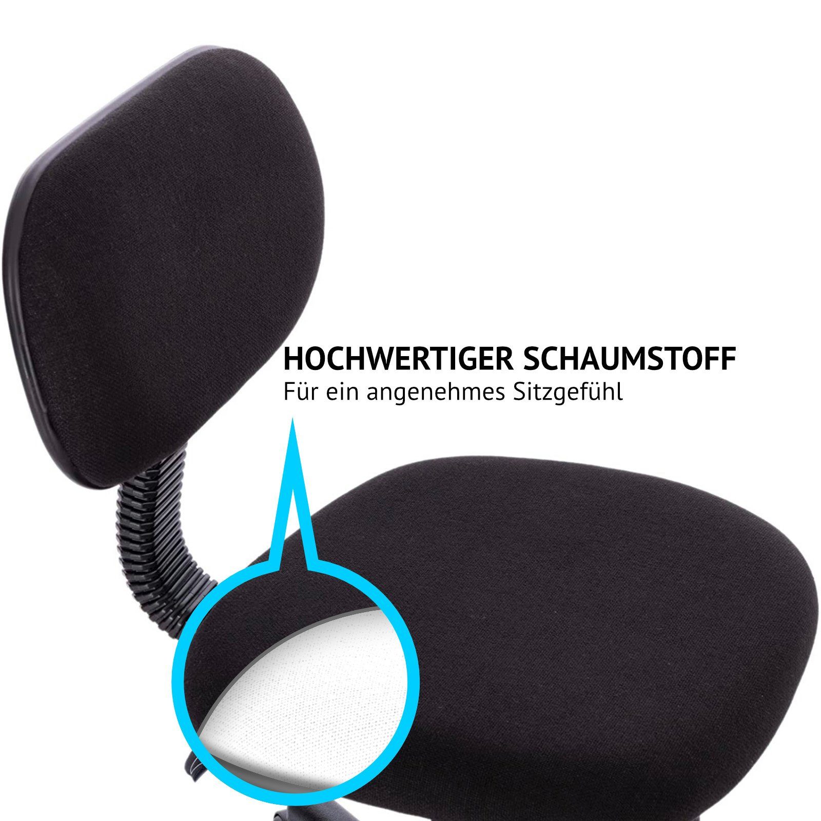 SVITA Schreibtischstuhl MAGGY, Drehstuhl, Bürostuhl, Höhenverstellbar, Schwarz