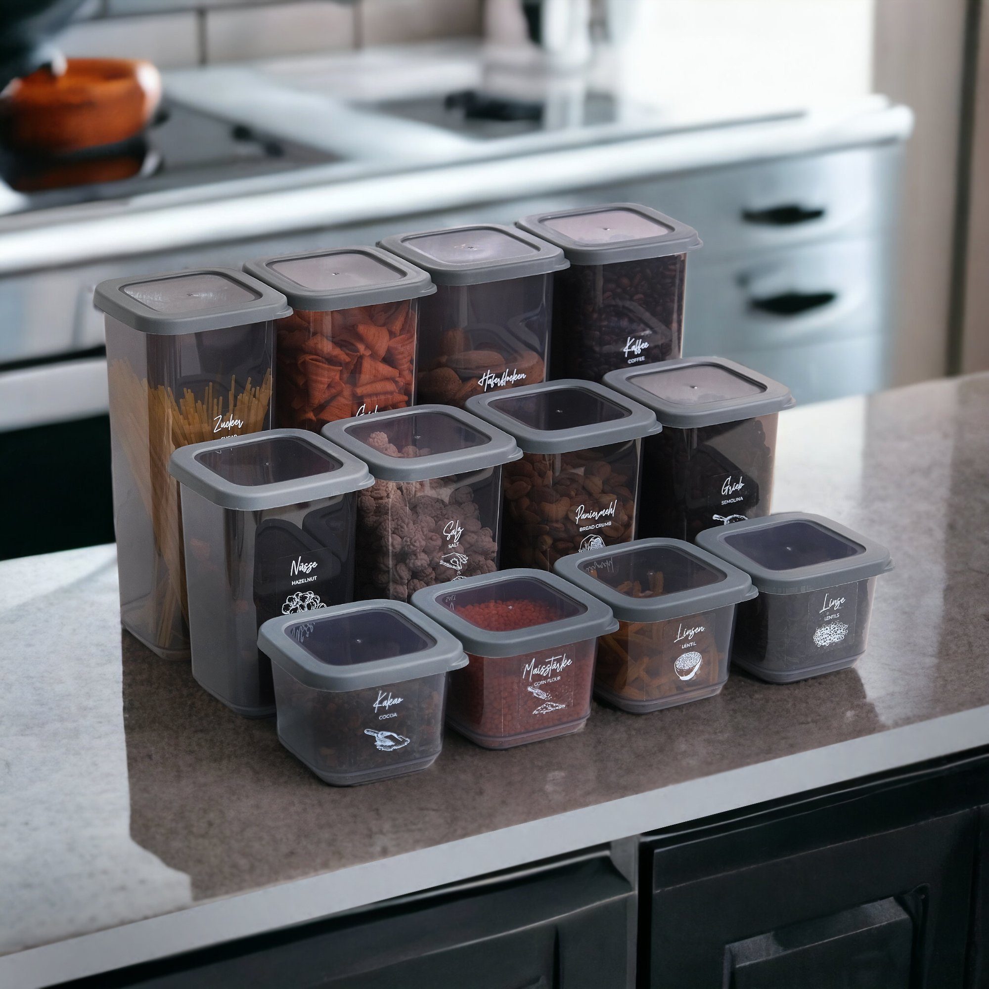 Parpalinam Vorratsdose Luftdicht 12er Set Aufbewahrungsbox BPA Frei Frischhaltedosen, (Spar-Set, 12-tlg., 12er Set, 24er Set), Spülmaschinenfest