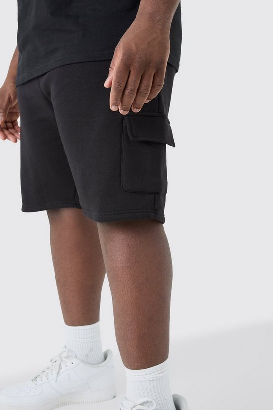 Plus lockere Cargo Jersey-Shorts