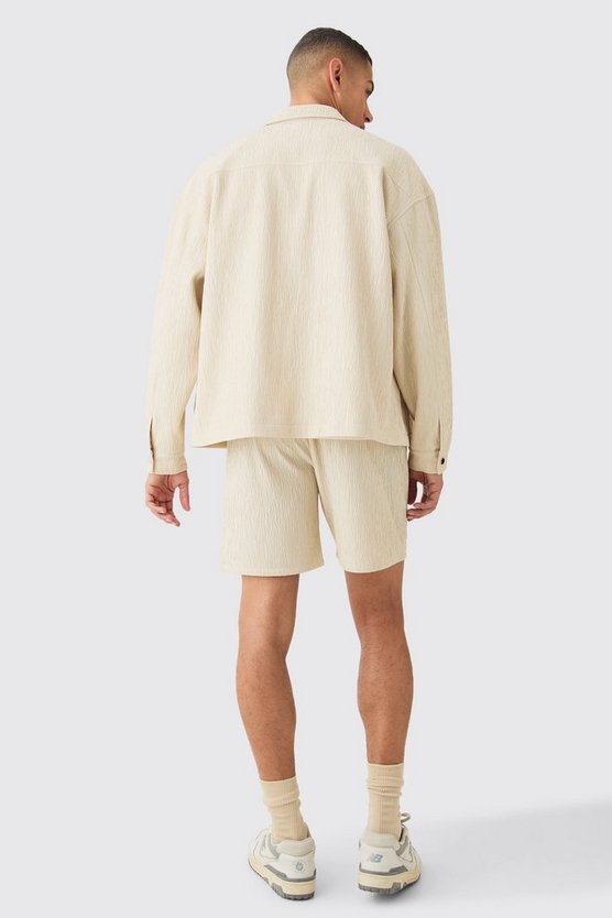 Strukturierte smarte Satin-Shorts