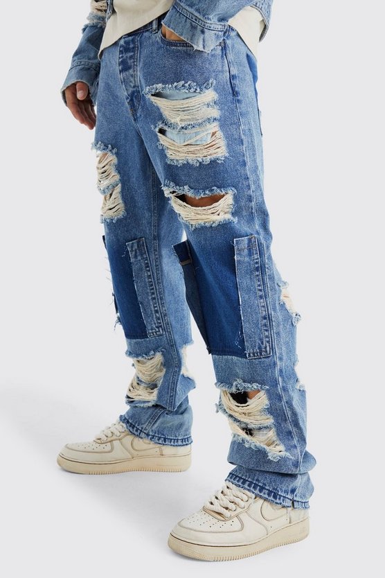 Lockere zerrissene Jeans