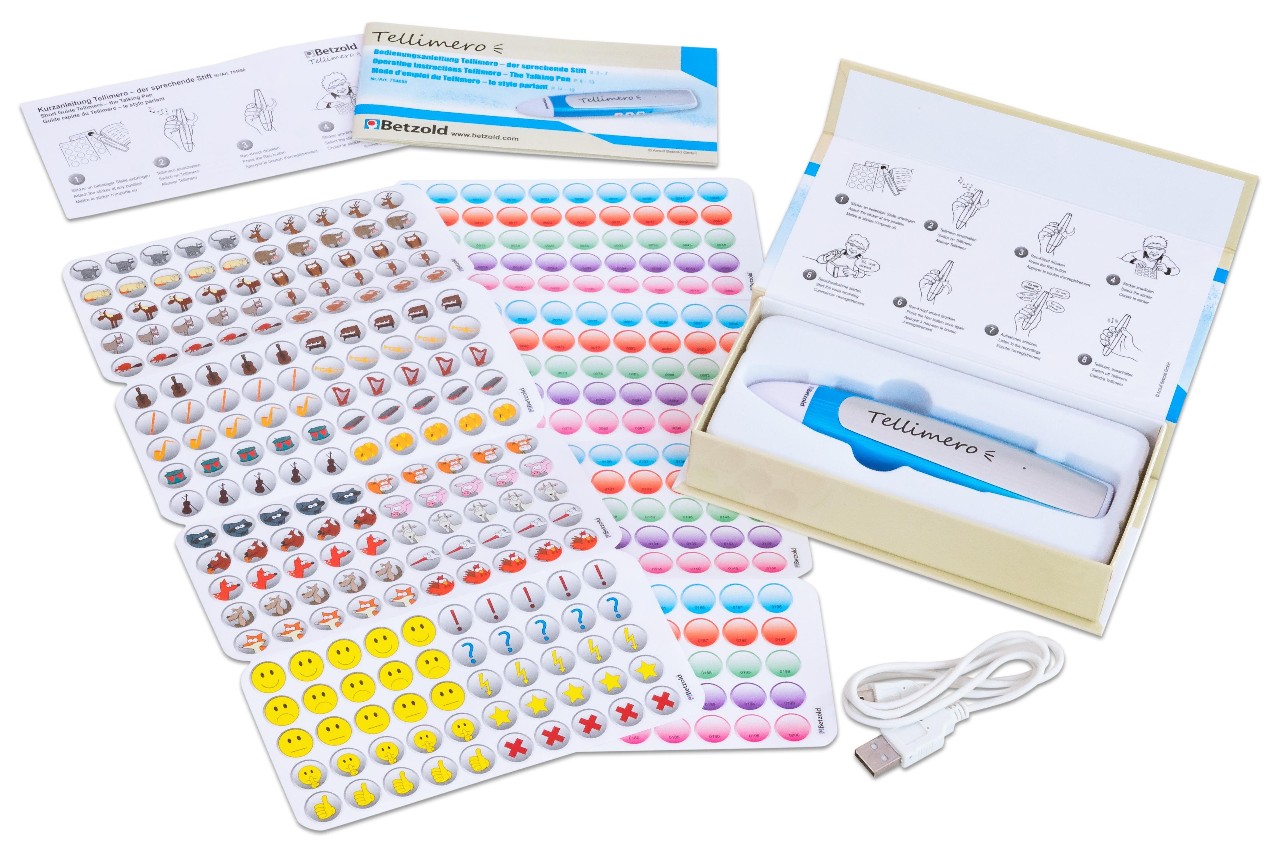 Tellimero Lernspielzeug Lese-Stift zum selbst bespielen - Audio Kinder-Vorlesestift