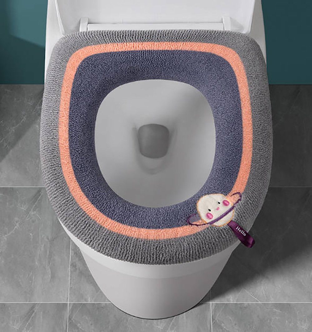 WC-Deckelbezug Weicher Toilettendeckel Deckel, Toilettensitzbezug, warmer Bezug Deliana.home, Höhe 20 mm, Wärmendes Material, Leicht abnehmbar, Passt auf die meisten Toilettensitze, Polyester-Faser, 1, Toilettensitzheizkissen, dehnbar, waschbar