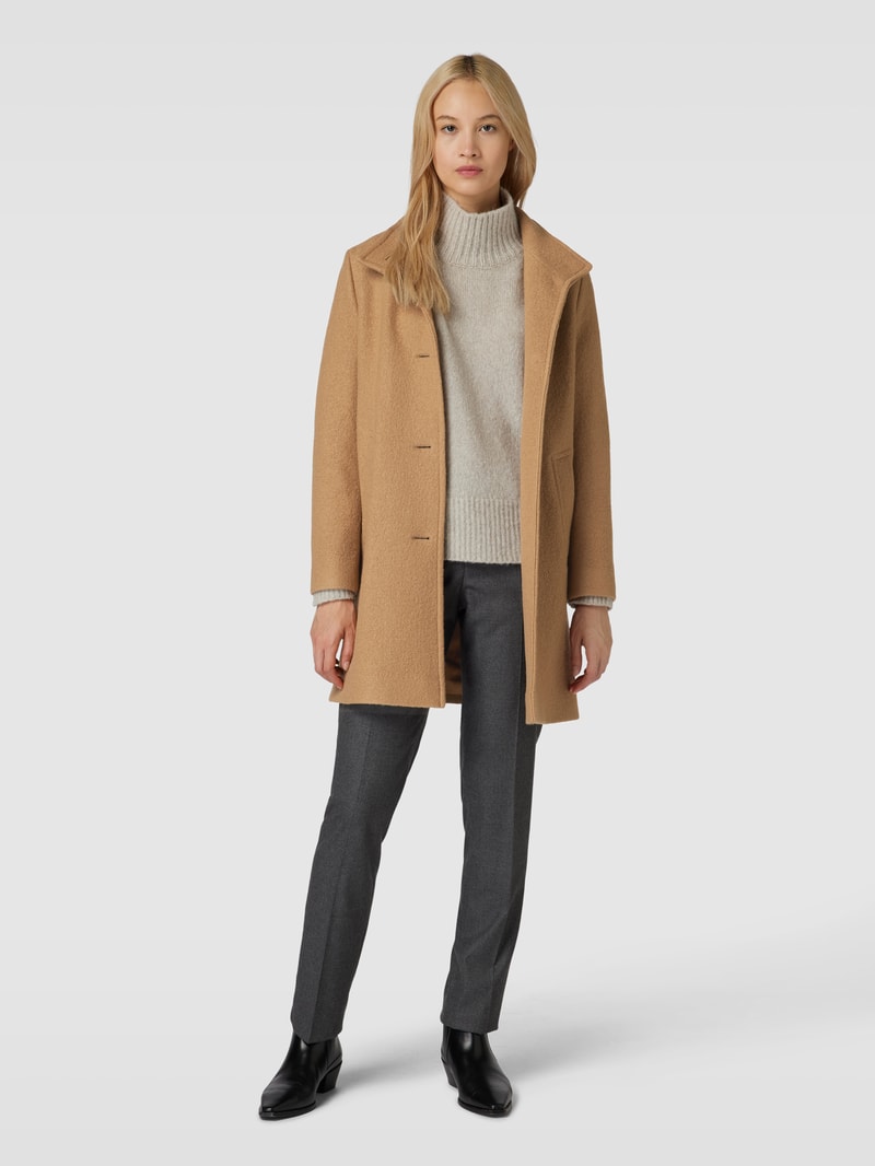 Mantel mit Stehkragen in camel