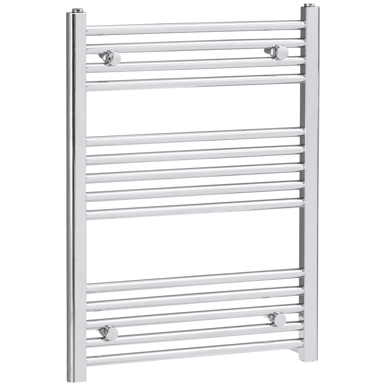 HOMCOM Handtuchheizkörper hydronische Handtuchwärmer Handtuchtrockner Badheizkörper 14 Heizstäbe Heizkörper für Badezimmer Wandmontage Kohlenstoffstahl Silber 600 x 800 mm