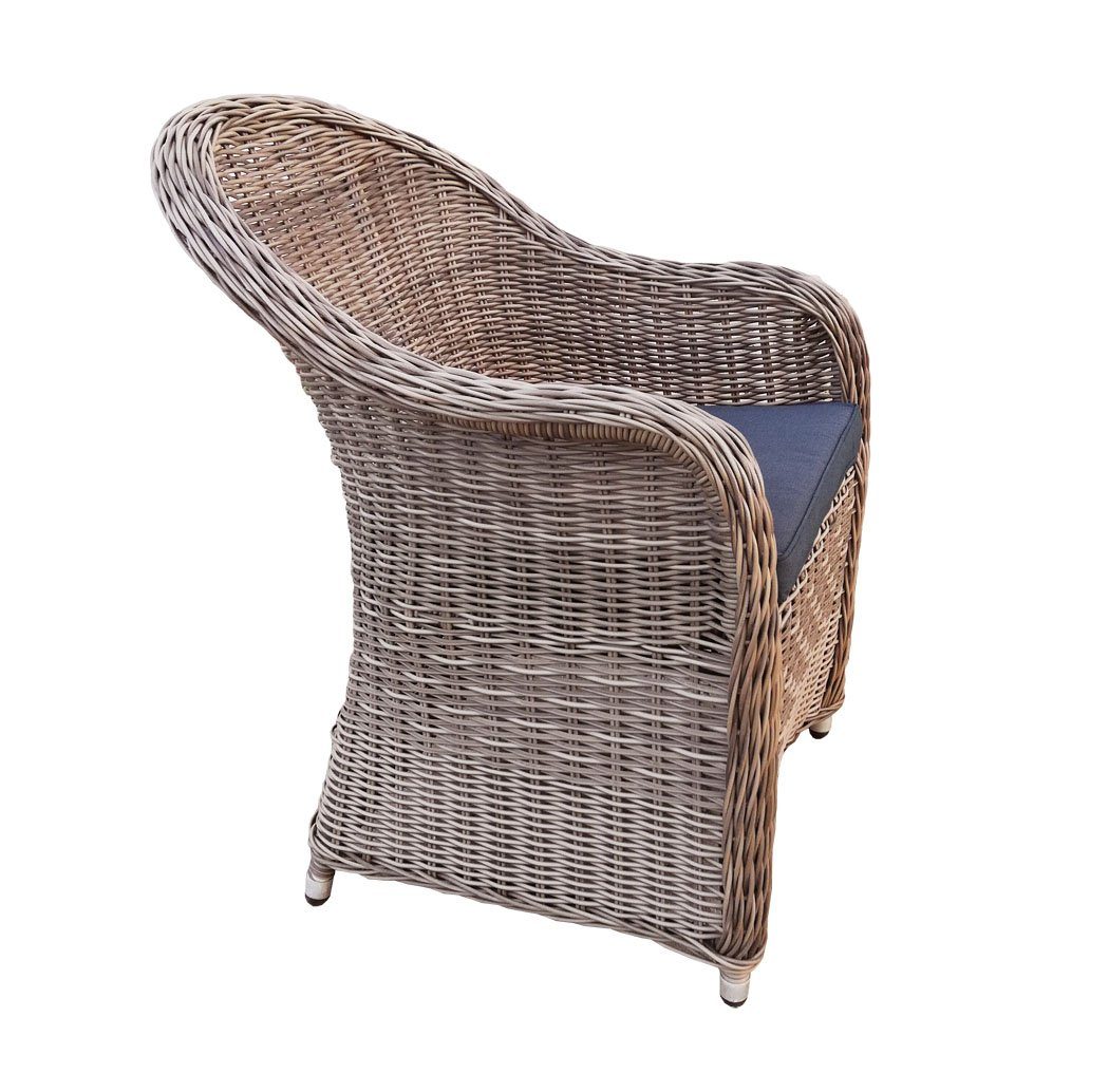 KMH Gartenstuhl Polyrattan Sessel *Kitty* natur/braun (106230)