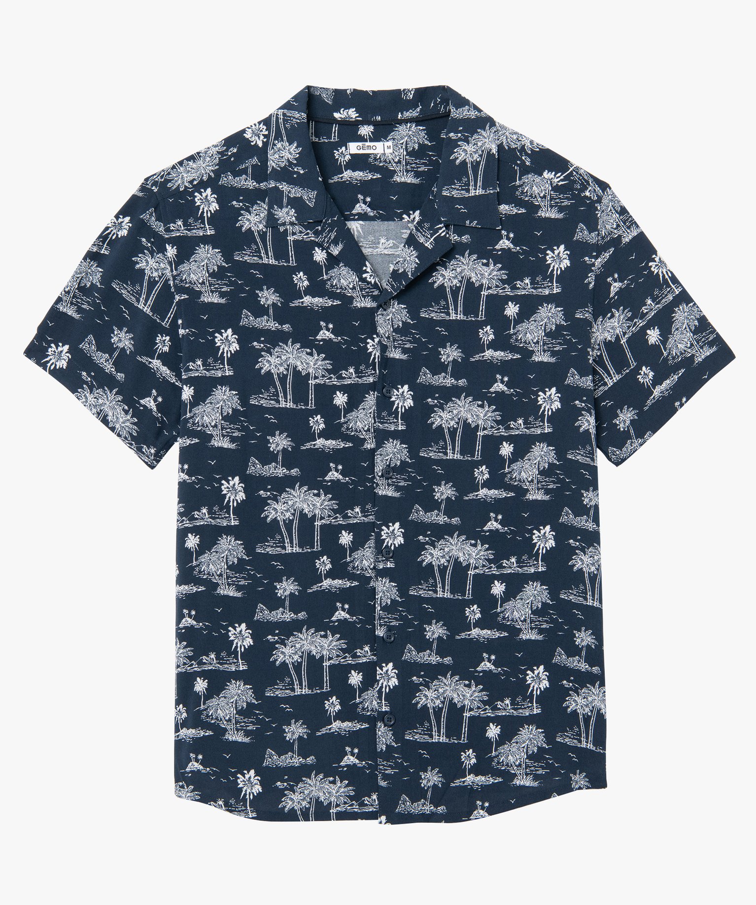 Chemise homme à manches courtes en viscose fluide imprimée imprime | GEMO