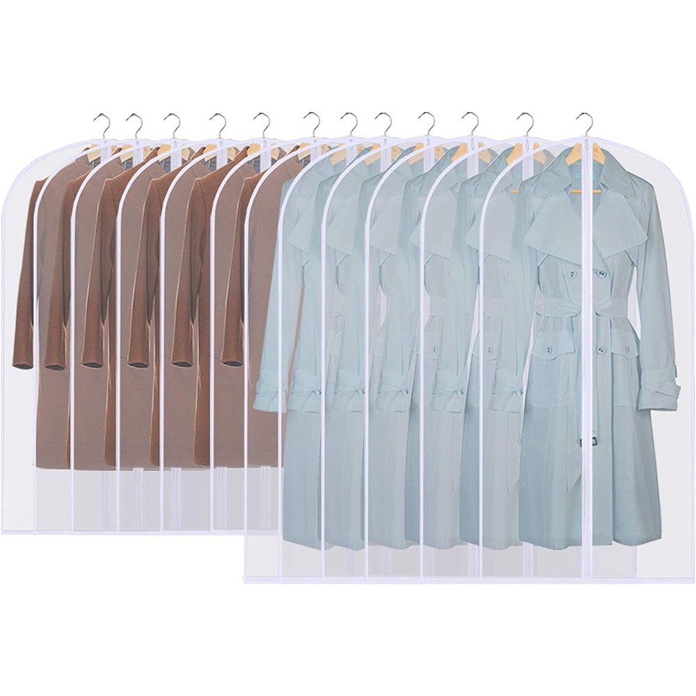 SCOHOME Kleidersack 12 Stück Kleidersack Anzug Lange, 60 x 120/100cm Transparent (12 St., Anzugtasche Kleidersäcke Anzugsack Abendkleid) Brautkleid Mäntel Hemden Mottenschutz Wasserdicht