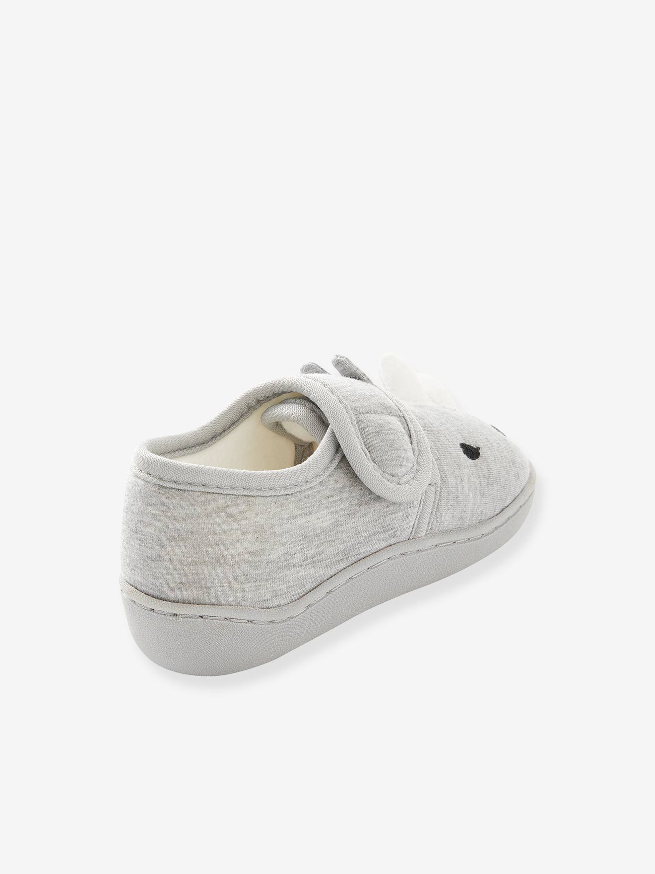 Chaussons fantaisie bébé garçon gris