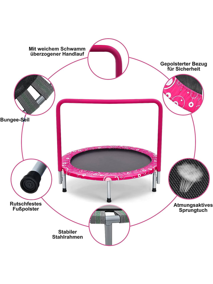 COSTWAY Mini Trampolin in Rosa günstig kaufen 92 cm