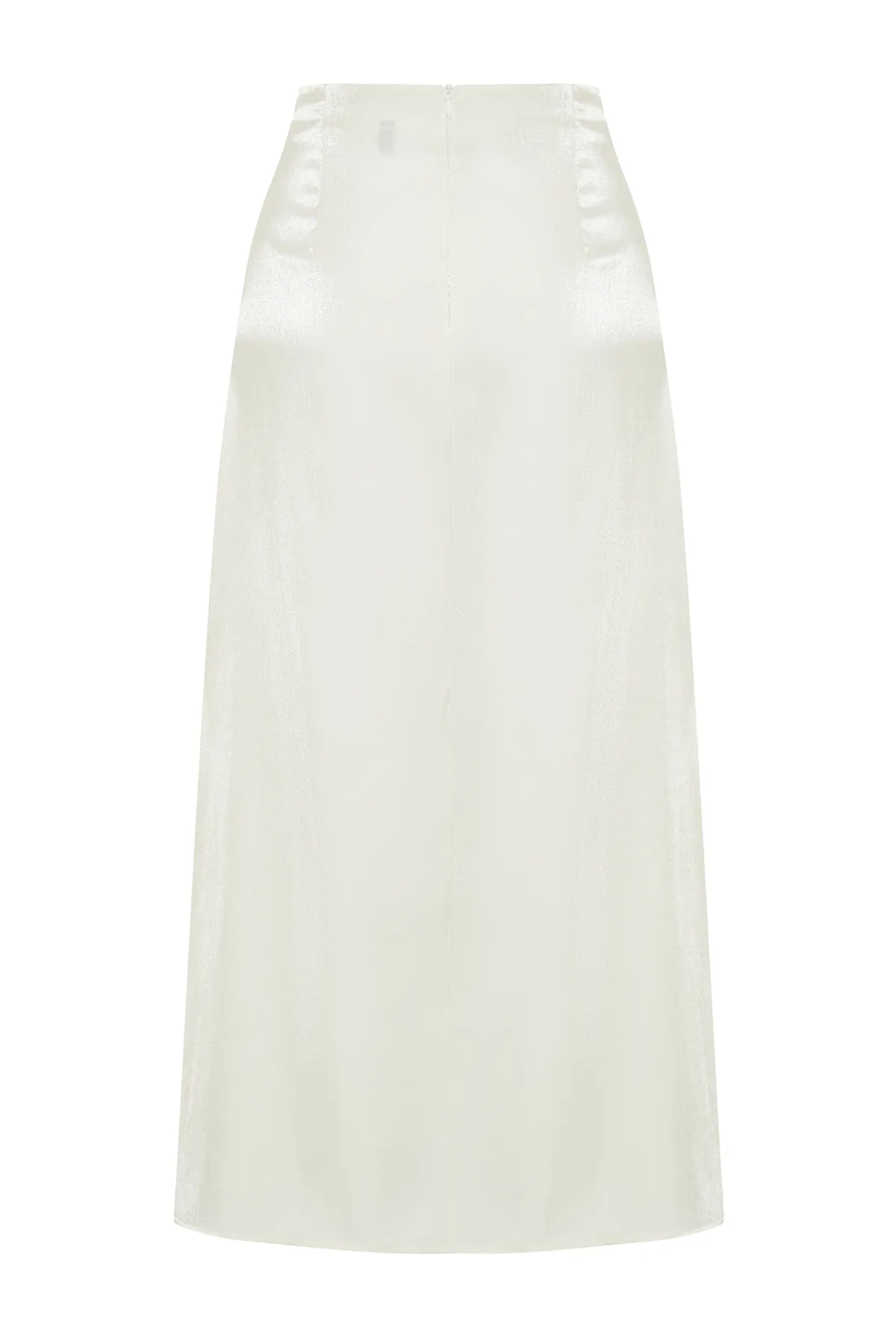 Trendyol Modest  Cremefarbener gewebter Satinrock TCTSS24EE00017