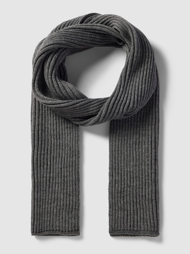 Schal in unifarbenem Design aus Schurwoll-Mix in silber