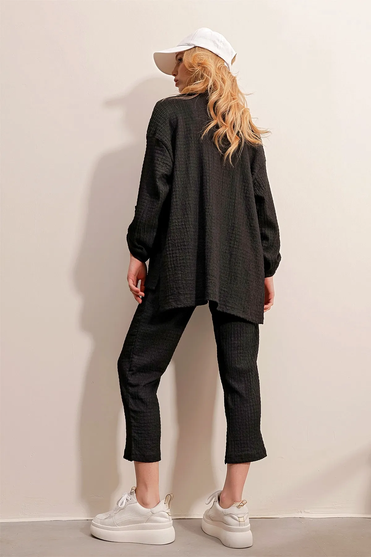 Trend Alaçatı Stili  Zweiteiler - Schwarz - Oversized