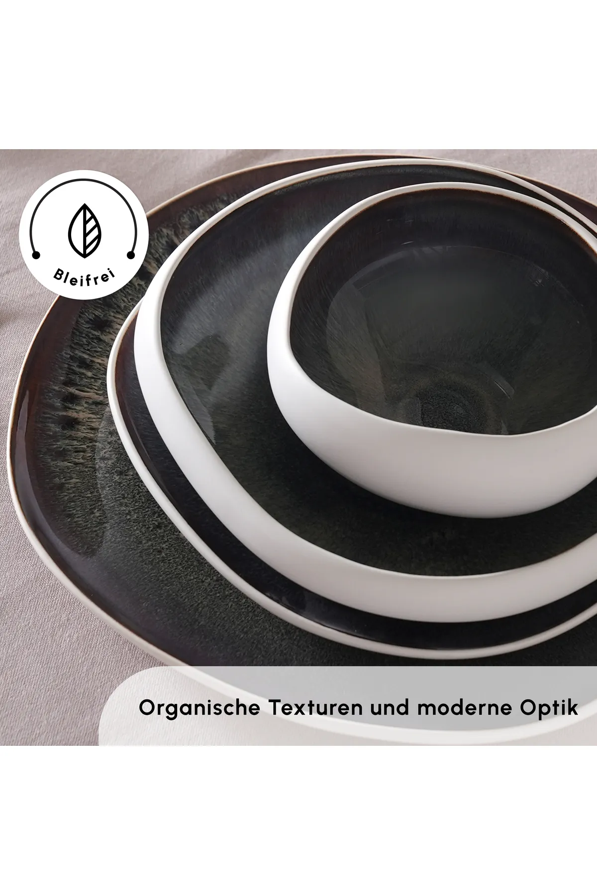 Karaca  Streamline New Galactic 59-teiliges Geschirrset für 12 Personen, Modern, Stilvoll