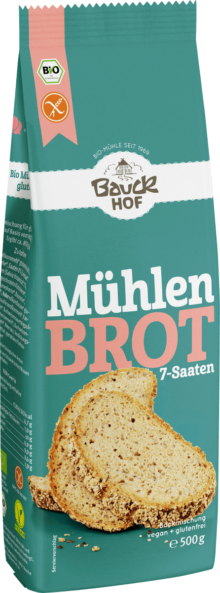 Backmischung Mühlenbrot 7-Saaten, glutenfrei, 500 g