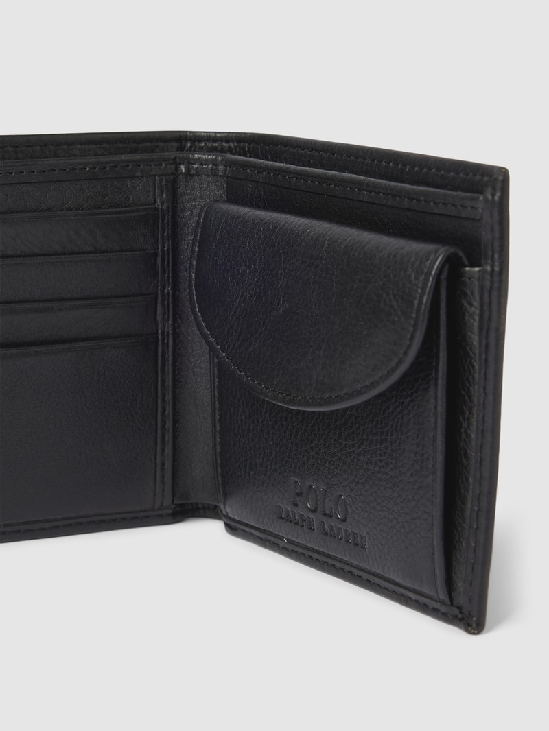 Portemonnaie mit Label-Prägung in schwarz